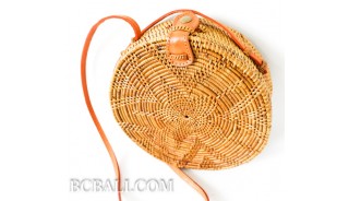 Ata Rattan Grass Balinese Bags Flower Design 